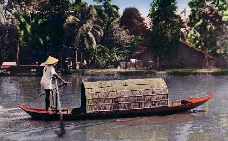 sampan a deux rames